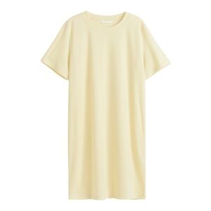 NWT! H&M Light Yellow Terry Cloth Short-Sleeve T-Shirt Dress. Size Medium.